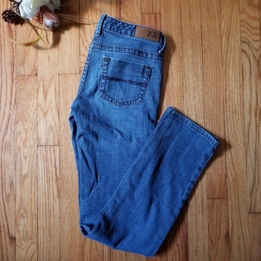 Express X2 Straight Leg Denim Jeans Size 2 - Picture 1 of 7